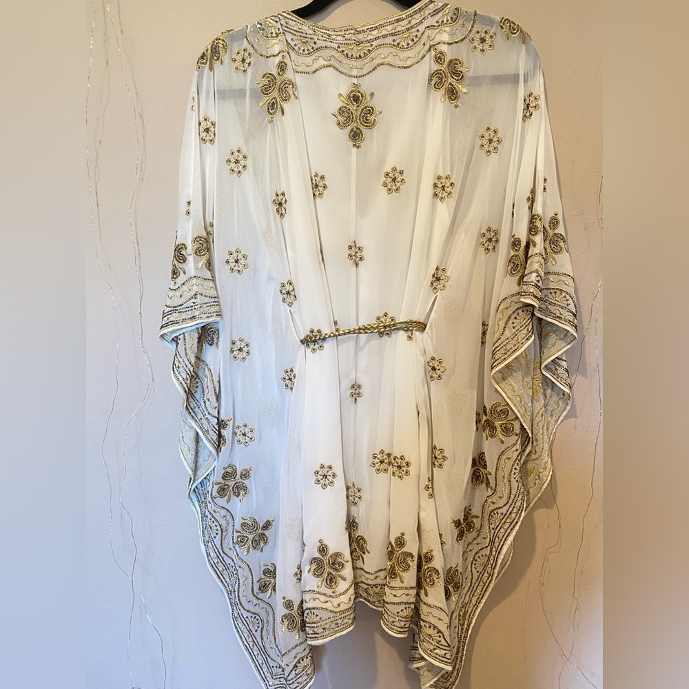 NWT $895 Alice and Olivia Marva Embellished Braid Belt Mini Kaftan - Picture 7 of 11